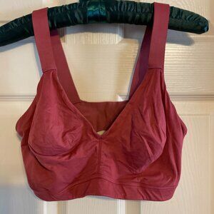 SPANX Bra-llywood Wireless Full Coverage Bra Burgundy Pink XL